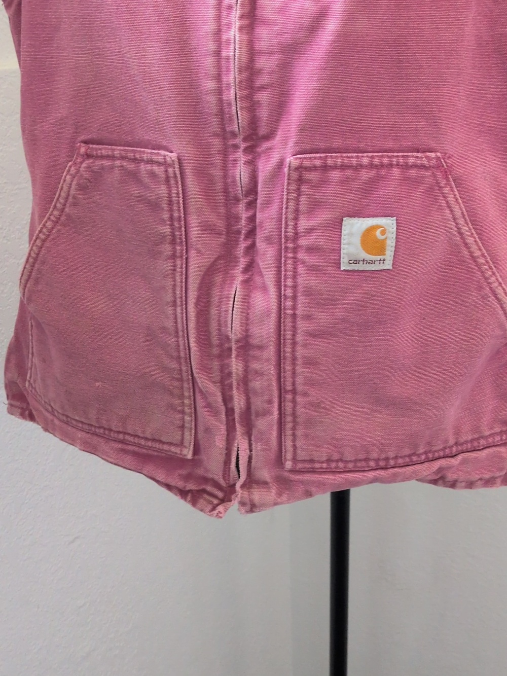 ✨ Carhartt Vintage Duck Vest In Pink Rose Mauve Size Xs - Picture 4 of 8